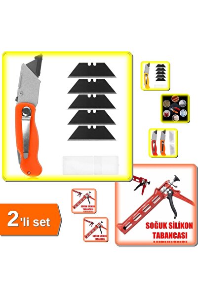 HerEveOyuncak 5 Bıçaklı Katlanabilir Falçata - Halı Alçıpan Falçatası + Silik...