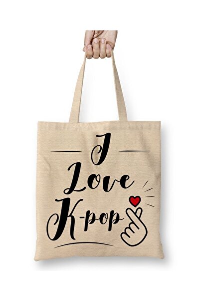 Toyaso I Love You Kpop Bts Exo I Love Kpop Cloth Bag Long Handle Shopping Bag Beach Bag