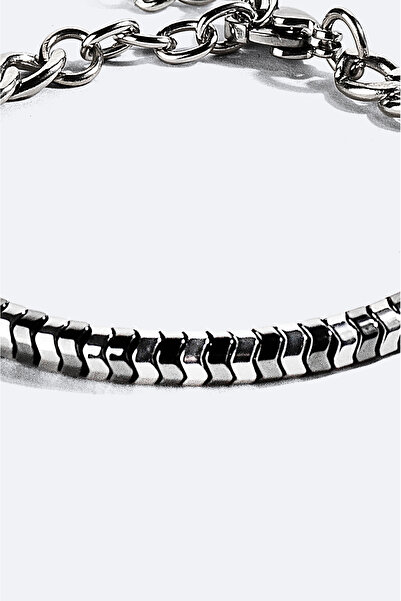 Avva Men's Silver Color Stone Bracelet B009611