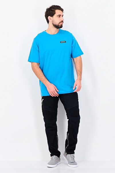 Nautica Men Short Sleeve Brand Logo T-Shirt, Teal Blue