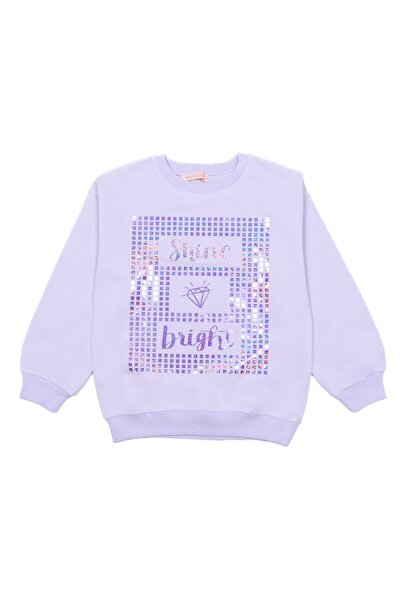 BALKABAĞI سويت شيرت هولوجرام مطبوع شاين آند برايت ليلك (2-9 سنوات)