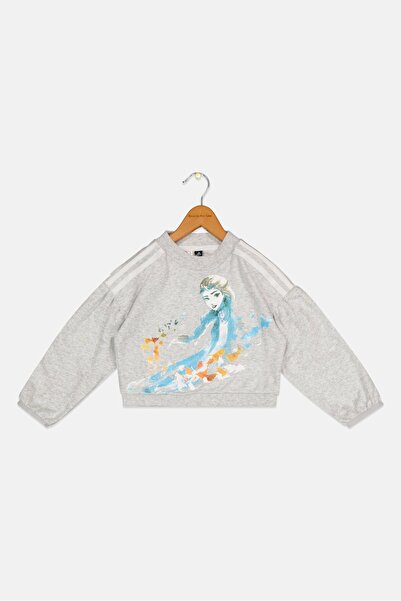 adidas Toddlers Girl Frozen Elsa Long Sleeves Sweatshirt, Light Grey
