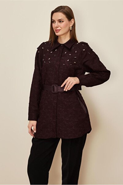 Alvina Belted Stone Embroidered Tunic 46138
