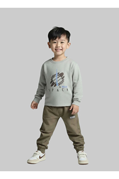 Hover Boys Winter Fleece-Lined Sports Tracksuit – 2 Pieces – Light Grey