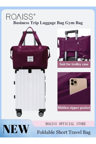 ROAISS حقيبة سفر نسائية قابلة للطي للرحلات القصيرة ذات سعة كبيرة مثالية للسفر...