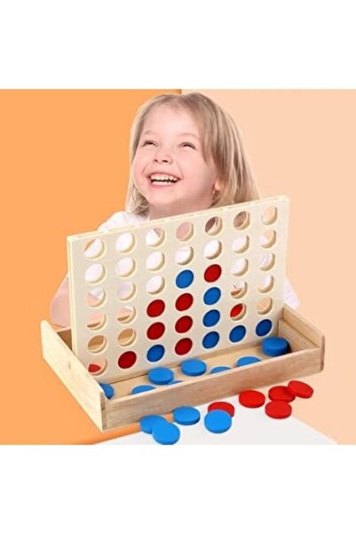 Toybox Four in A Row Wooden Game Line up 4 Classic Family Toy Board Game