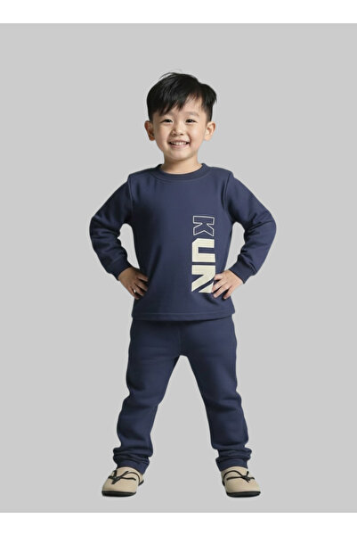 Hover Boys Winter Fleece-Lined Sports Tracksuit – 2 Pieces – Dark Grey