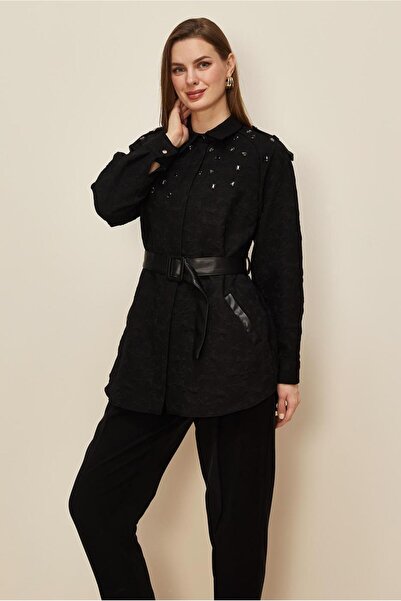 Alvina Belted Stone Embroidered Tunic 46138