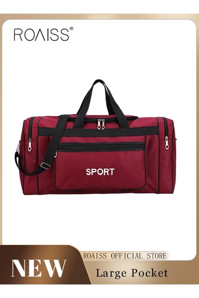 ROAISS Unisex Travel Duffel Bag Large Capacity Lightweight Wear-resistant Oxford Fabric Multipurpose Foldab