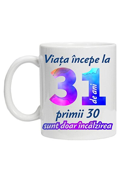 CRD PRINT Personalized mug 'Life begins at', 31 years, CRD PRINT, 330 ml, white