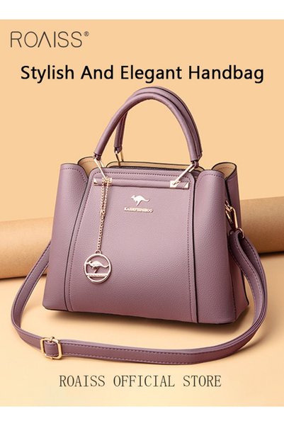 ROAISS Leather Women Shoulder Bag Women's Handbag Elegant Patent Leather Bag ...