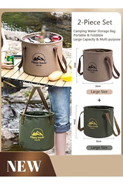 Arabest دلو ماء قابل للطي للسفر محمول ومتعدد الوظائف لتخزين المياه ونقلها