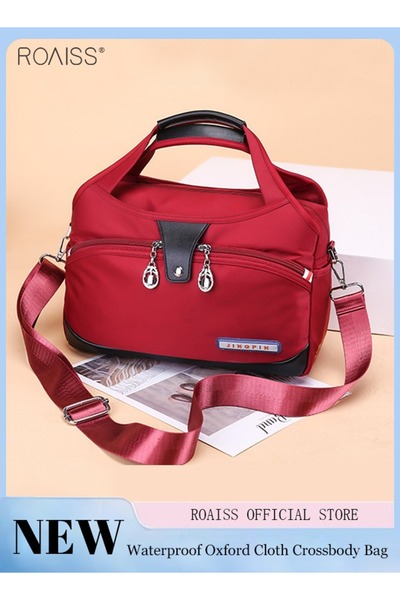 ROAISS Women's Tote Bag, Oxford Cloth Detachable Shoulder Strap Handbag, Multi-Pocket Messenger Bag, Stylis