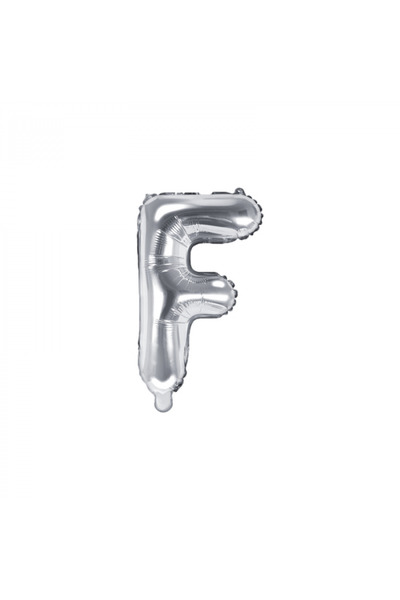 Partydeco Foil Balloon Letter F Silver, 35 cm