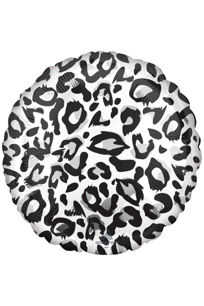 Partydeco Balon folie cu imprimeu de leopard alb - 43 cm