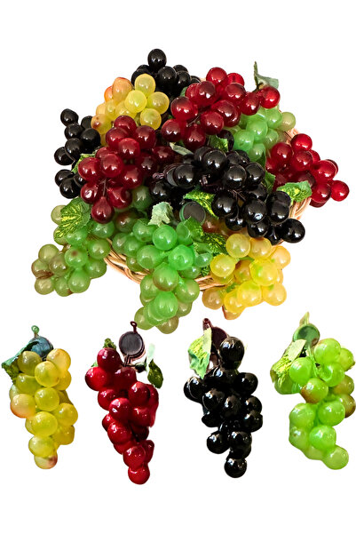 Home Yapay 4 Salkım Üzüm Magnet ve Asılabilir. Kırmızı,Yeşil,Sarı,Siyah Üzüm ...