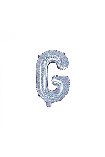 Partydeco Holographic Foil Balloon Letter G, 35 cm