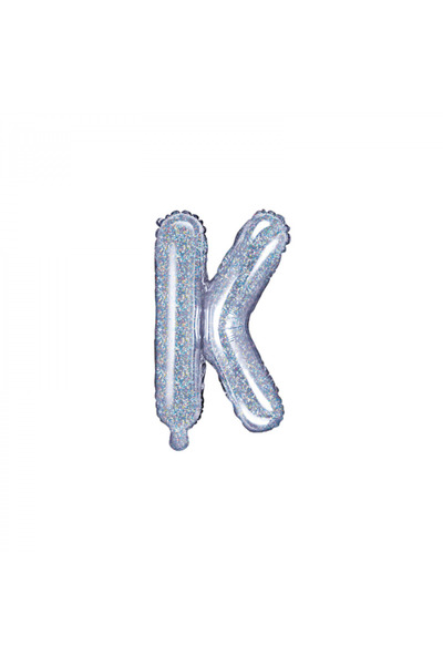Partydeco Foil Balloon Letter K Holographic, 35 cm