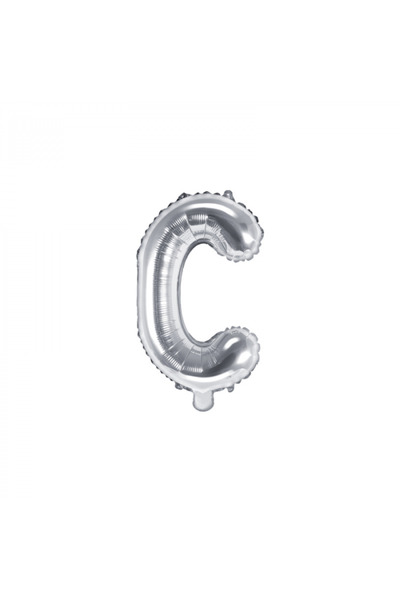 Partydeco Foil Balloon Letter C Silver, 35 cm