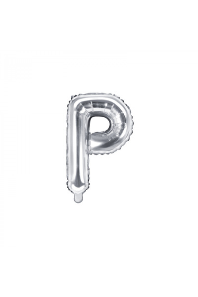Partydeco Foil Balloon Letter P Silver, 35 cm