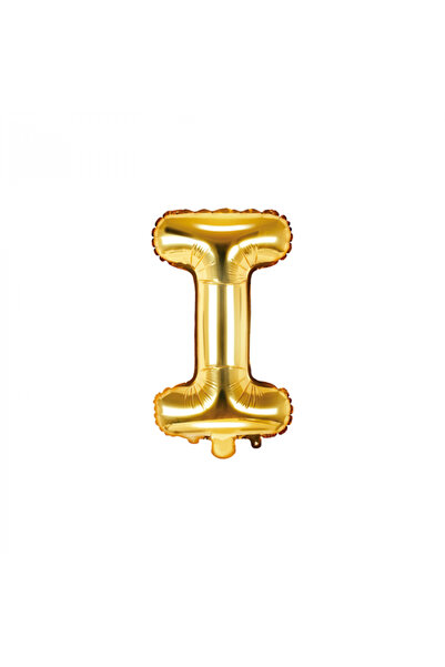 Partydeco Gold Foil Balloon Letter I, 35 cm