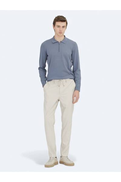 Kip Πλεκτό πουλόβερ με λαιμόκοψη μπλε αεροπορικής εταιρείας