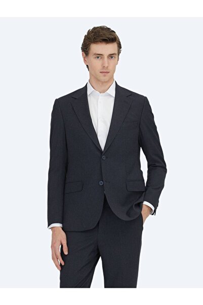 Kip Navy Blue Micro Modern Fit Suit