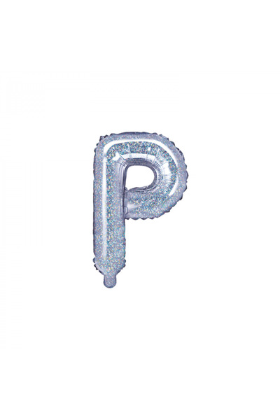 Partydeco Foil Balloon Letter P Holographic, 35 cm