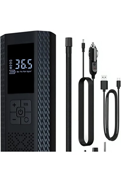 OEM Wireless Portable Air Pump 150 PSI, 2000mAh, Digital Display, USB/Type-C, SOS Light, 17.5x8.5 cm, Bl