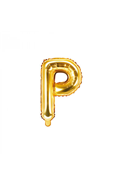 Partydeco Foil Balloon Letter P Gold, 35 cm
