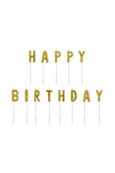 Partydeco Happy Birthday Foil Balloons Gold - 340 x 35 cm