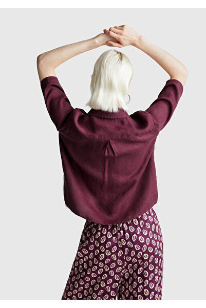 United Colors of Benetton Cămașă simplă pentru femei, 100% in, cu jumătate de mânecă