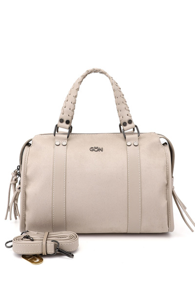 GÖNDERİ(R) Women's Beige Suede Beige Hand and Shoulder Bag