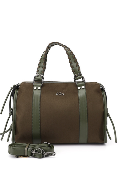 GÖNDERİ(R) Women's Khaki Suede Khaki Hand and Shoulder Bag