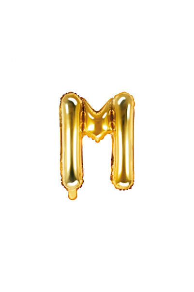 Partydeco Balon folie aurie cu litera M, 35 cm