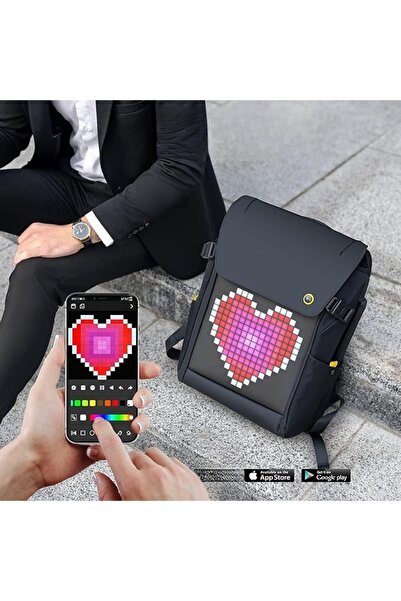 Generic Smart LED Backpack Pixel Art Display App Control 15 Inch Laptop Bag School College Rucksack
