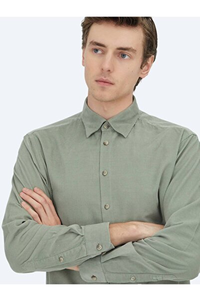 Kip Πουκάμισο από 100% βαμβάκι με ριγέ υφή από βελούδο καθημερινής χρήσης