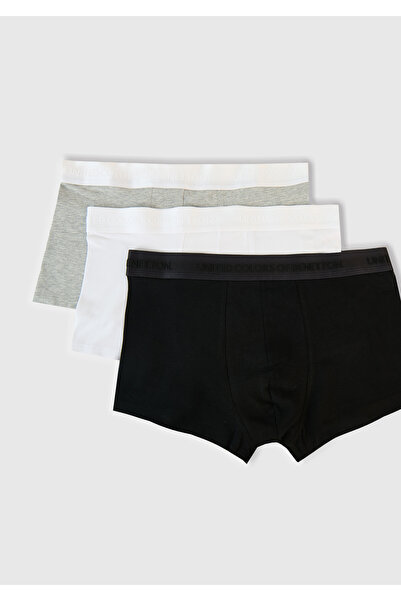 United Colors of Benetton Men's Multi-Colored Cotton Blend Logo Band 3-Piece Boxer Set