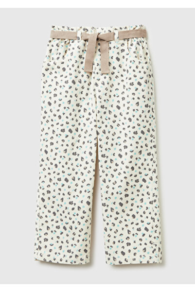 United Colors of Benetton Κοριτσίστικο κρεμ παντελόνι με ρυθμιζόμενο κορδόνι ...