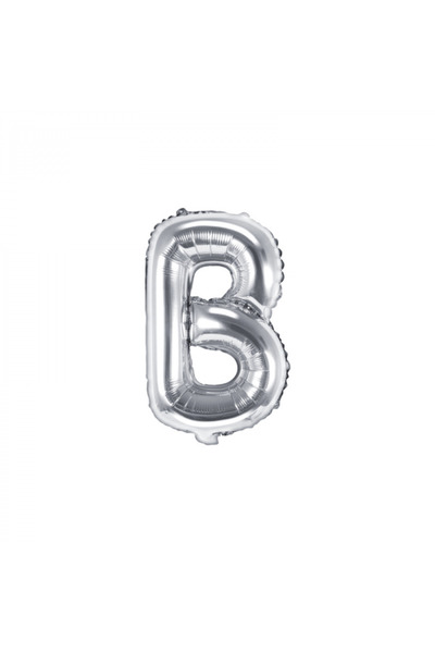 Partydeco Silver Foil Balloon Letter B, 35 cm