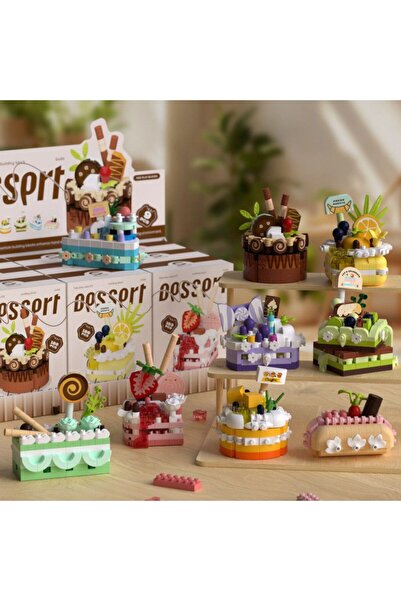 Volenta Shop Mini (3-4 cm) Renkli 3D Yaş Pasta Yapboz Seti Yapı Blokları (1 Adet)