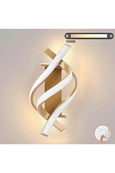 LEDIGANT Aplica LED 24W - Design Modern , Tip Spirala pentru perete, 3 trepte de culoare , Aurie