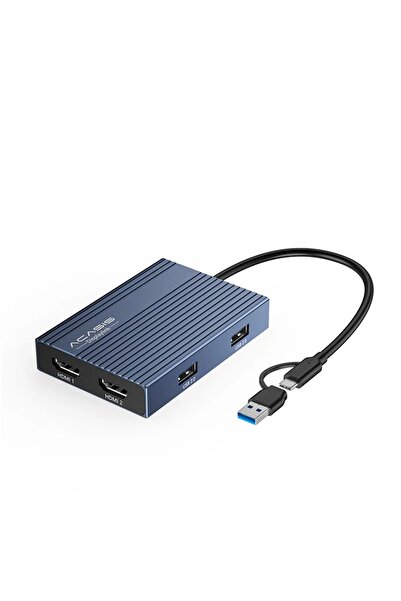 Acasis DS0602 Type-C USB-A Harici GPU Kiti 2xHDMI 4K60 2xUSB-A 100W PD Çoklu ...