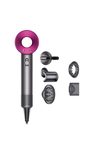 Seilylanka Hair Dryer, Ionic, 3 Speeds, 5 Nozzles, 1600 W, Grey/Pink