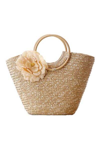 Generic Flower Grass Woven Tote Bag