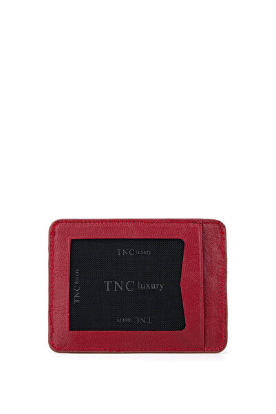 Tamer Tanca Men's Genuine Leather Claret Red Card Holder