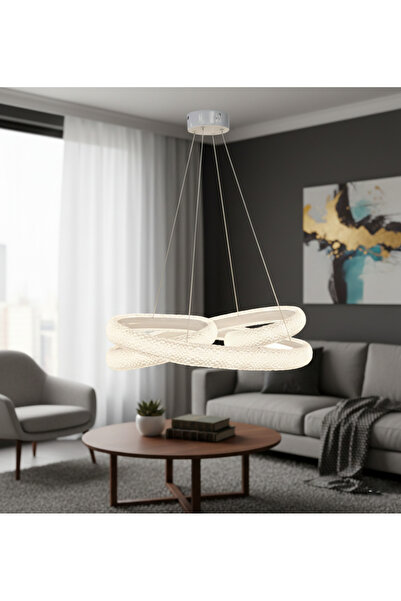 DEGA DG2013 Sonsuz Loop Formlu LED Sarkıt RGB LED Avize – Beyaz Kasa (Modern Tasarım)