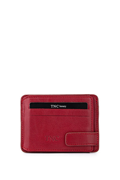 Tamer Tanca Men's Genuine Leather Claret Red Card Holder