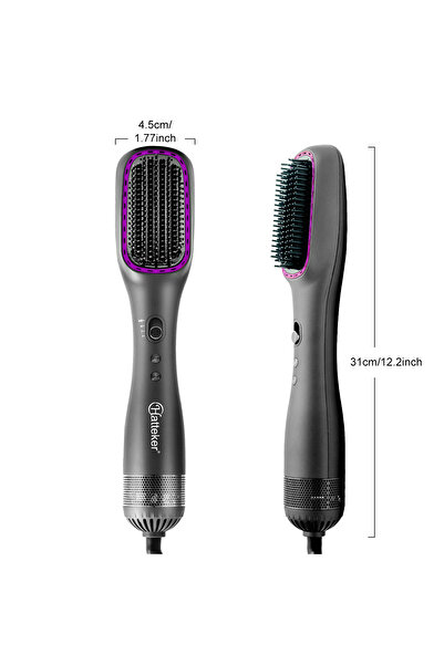 Hatteker Professional Portable Negative Ionic Hair Straightener Brush Electric Hair Brush