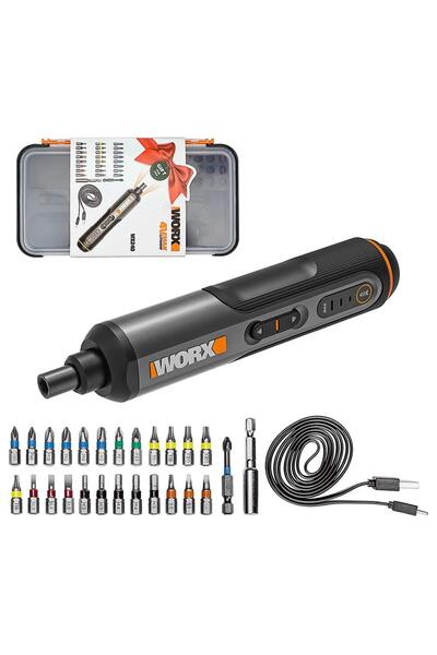 WORX WX240 4Volt/1.5Ah. Li-ion Akıllı Şarjlı Tornavida + 26 adet Bits Uç
